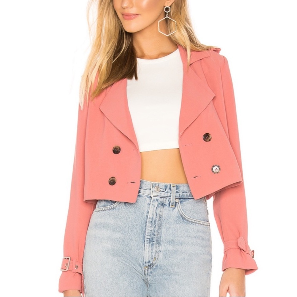 Super down cropped pink blazer